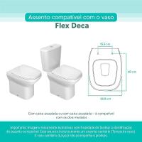 Assento Sanitário Tampa De Vaso Branco Mdf Laqueado Flex Para Bacia Deca - 3
