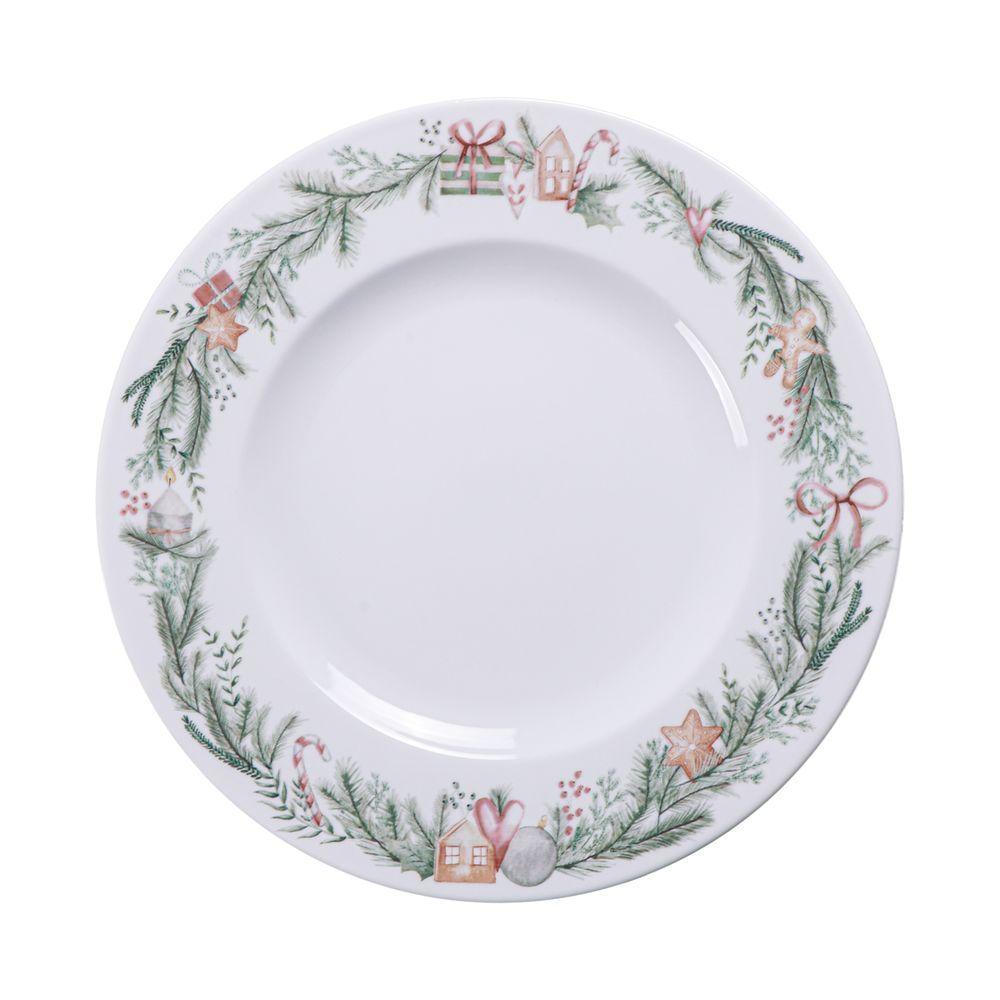 Prato Panetone Tramontina Noite Feliz Em Porcelana Decorada 28 Cm - 4