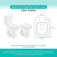 Assento Sanitário Tampa De Vaso Branco Mdf Laqueado Like Para Bacia Celite - 3