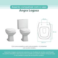 Assento Sanitário Tampa De Vaso Branco Mdf Laqueado Angra Para Bacia Logasa - 3
