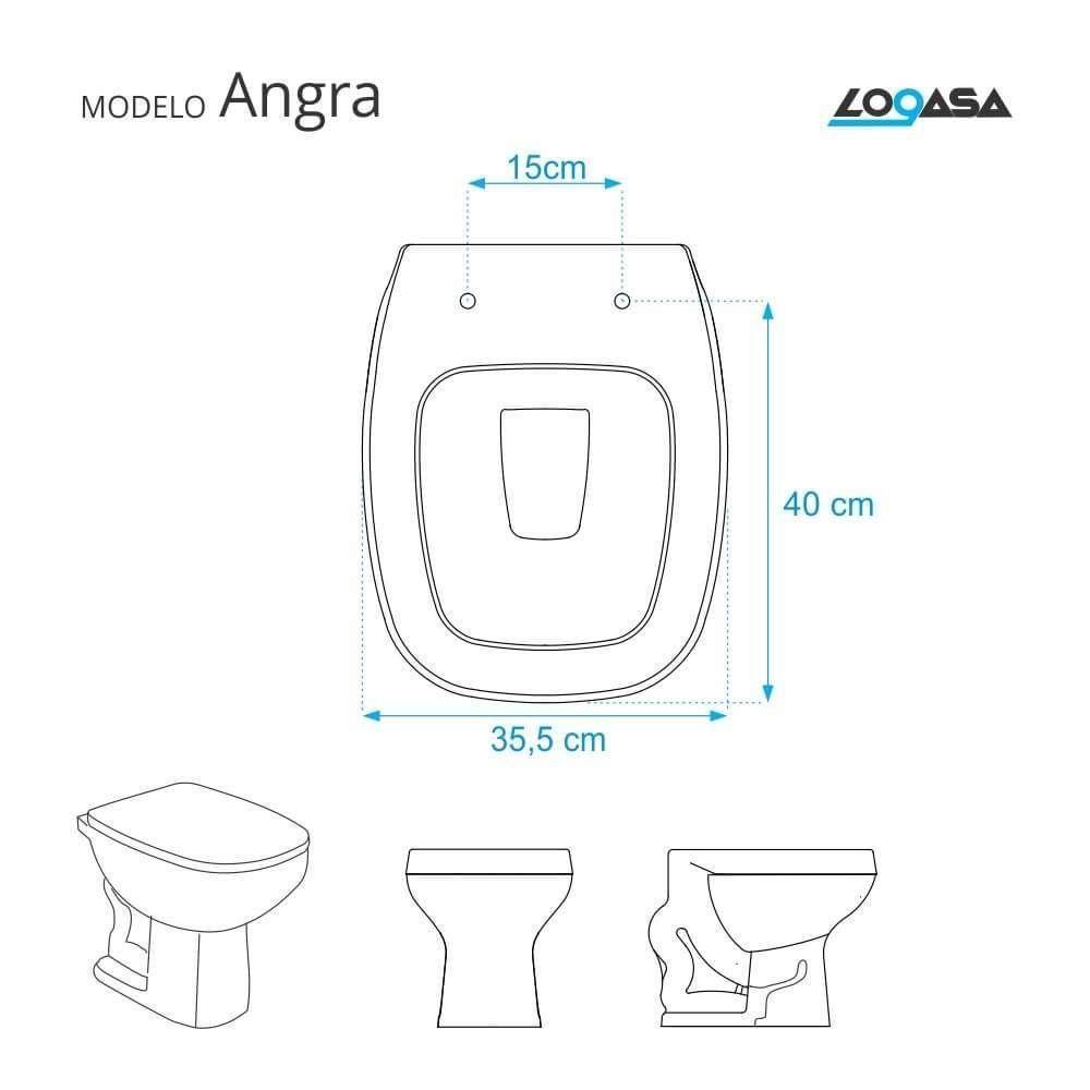 Assento Sanitário Angra Branco Para Vaso Logasa - 5