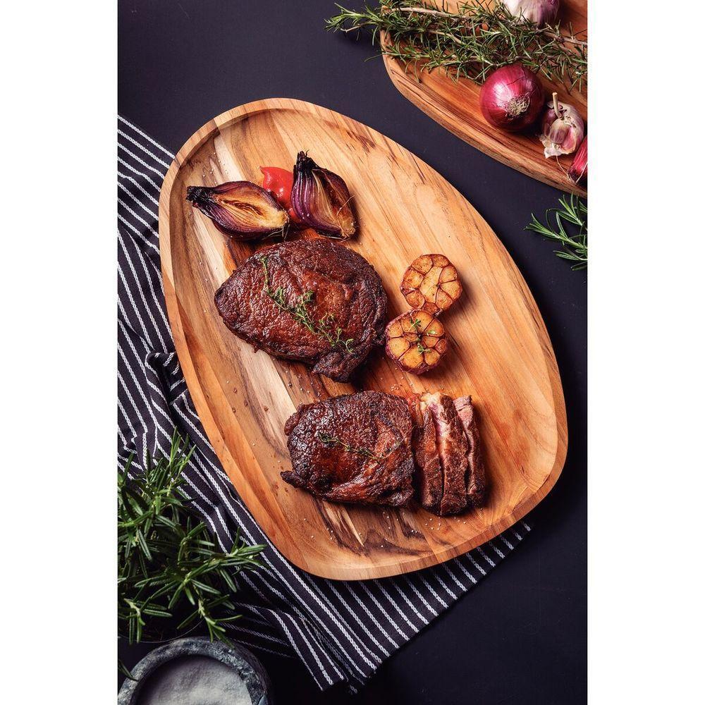 Bandeja Organica Churrasco Tramontina Em Madeira Teca Fsc Com Acabamento Em óleo Mineral 44x33 Cm - 5