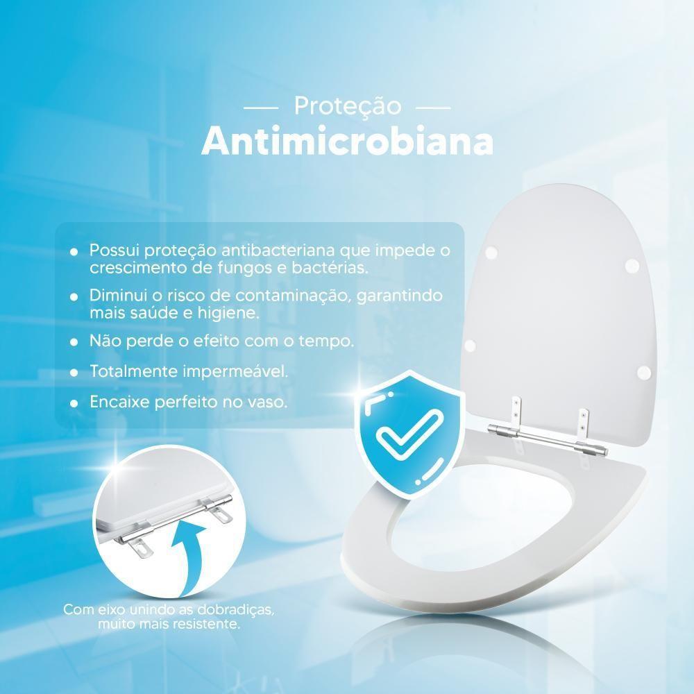 Assento Sanitário Poliester Antibacteriano Up Branco Para Vaso Celite - 3