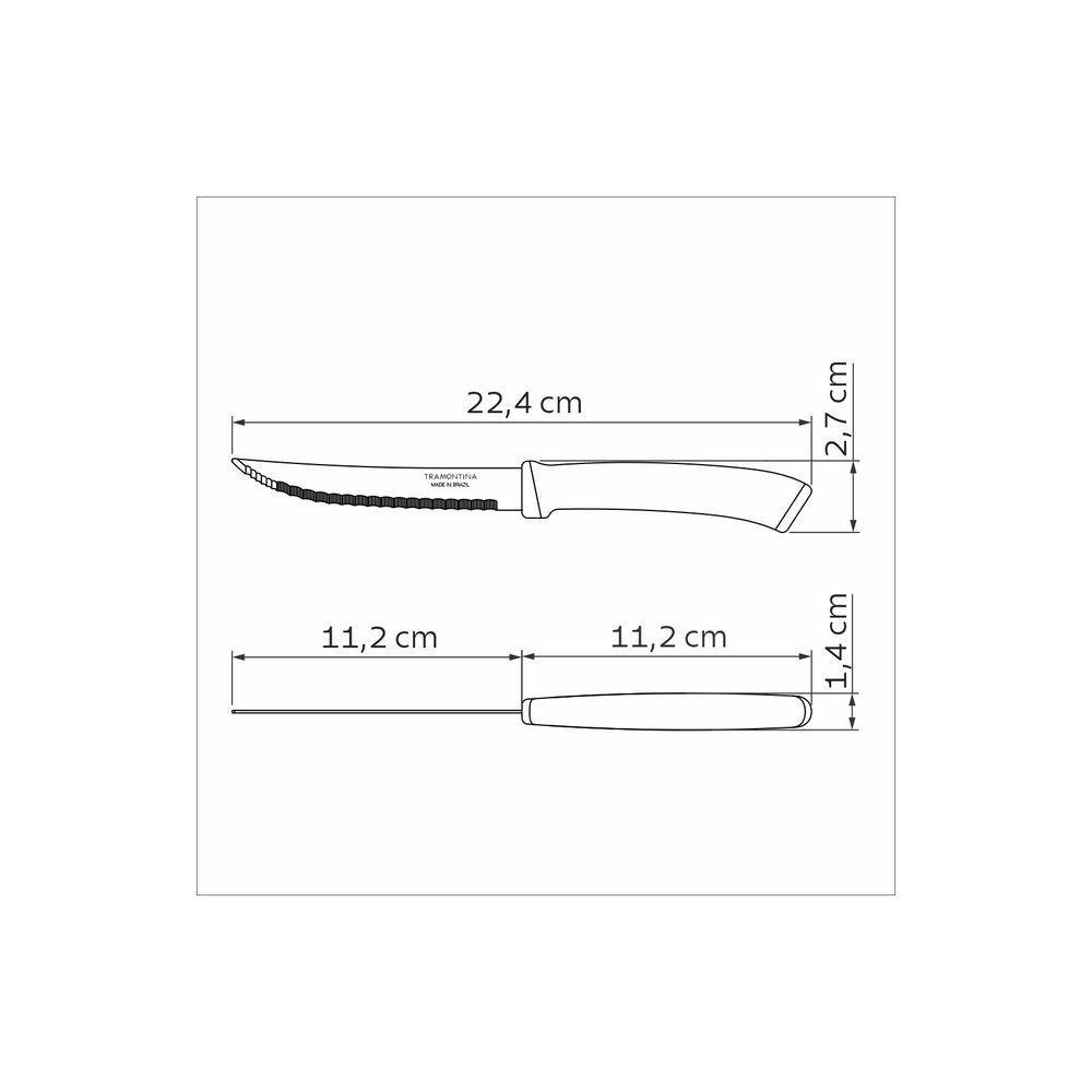 Faca Para Churrasco Tramontina Felice Com Lâmina Em Aço Inox Com Fio Microsserrilhado E Cabo De Polipropileno Azul 5 Pol - 10