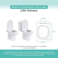 Assento Sanitário Tampa De Vaso Branco Mdf Laqueado Lille Para Bacia Sensea - 3