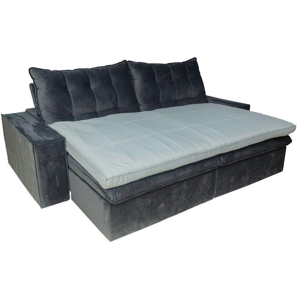 Pillow Top Para Sofá Reclinável 10cm 220x100cm Cinza - 2