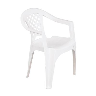 Cadeira De Jardim Em Plástico 72x50cm Com Braço Branco Iguape Tramontina