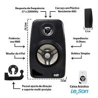 Par Caixa De Som Ambiente 4pol 70w 8r Preta Leson - 2