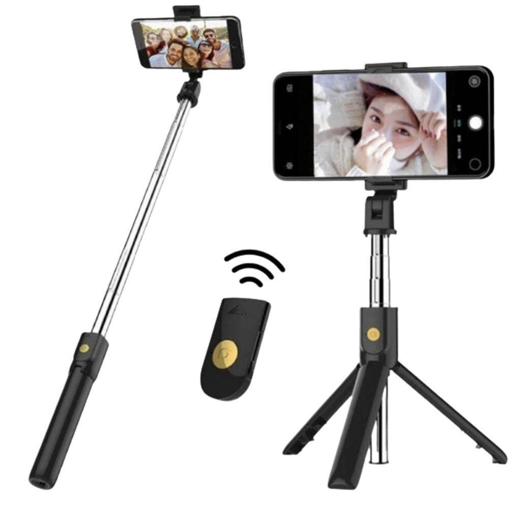 Bastão Selfie Com Tripé Para Celular Com Controle Disparador - 1