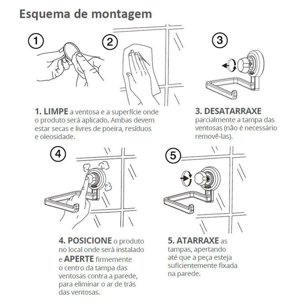 Saboneteira De Parede Com Fixação Por Ventosa - Future único - 2