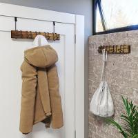 Cabide De Porta Sem Furo Madeira Teca - Stolf 27x7 - 2