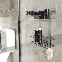 Porta Shampoo Duplo Banheiro Com Adesivo - Stolf Preto - 2