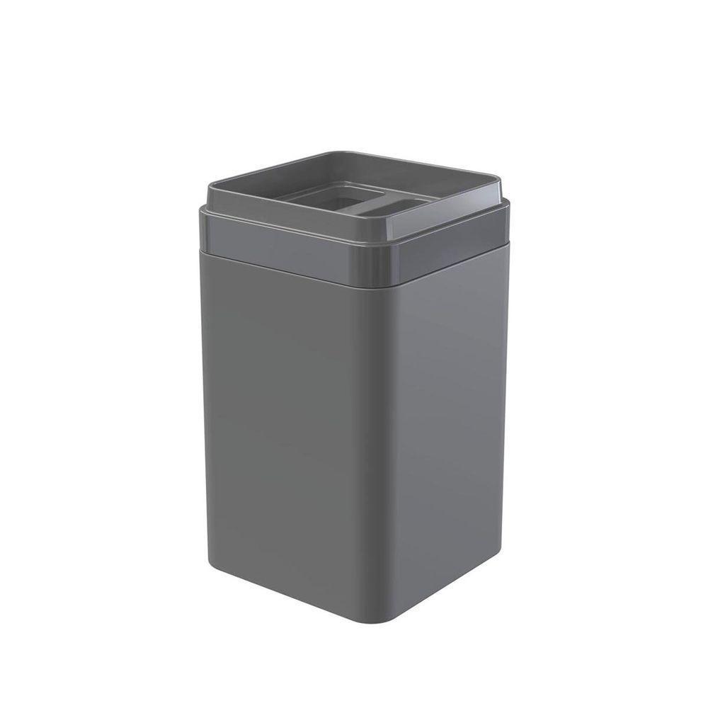 Porta Escovas E Creme Dental Com Divisória - Stolf Cinza - 1