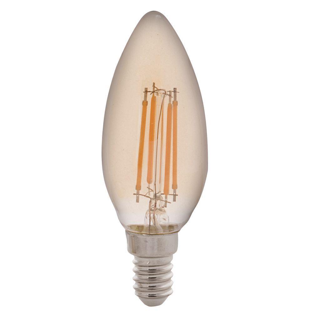 Lâmpada Led De Filamento Vela Tramontina C35 Base E14 4 W 2200 K Luz Amarela âmbar - 2