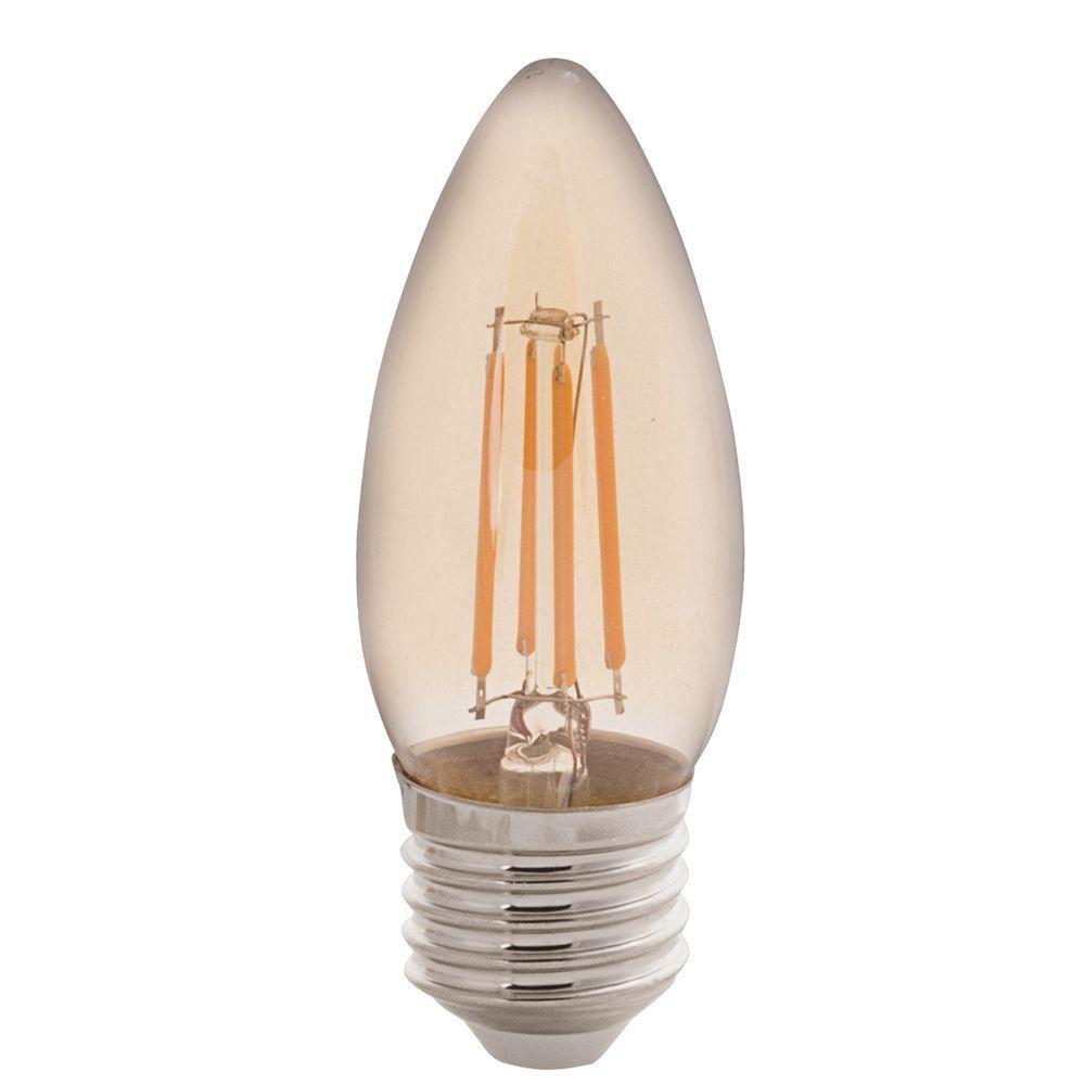 Lâmpada Led De Filamento Vela Tramontina C35 Base E27 4 W 2200 K Luz Amarela âmbar - 2
