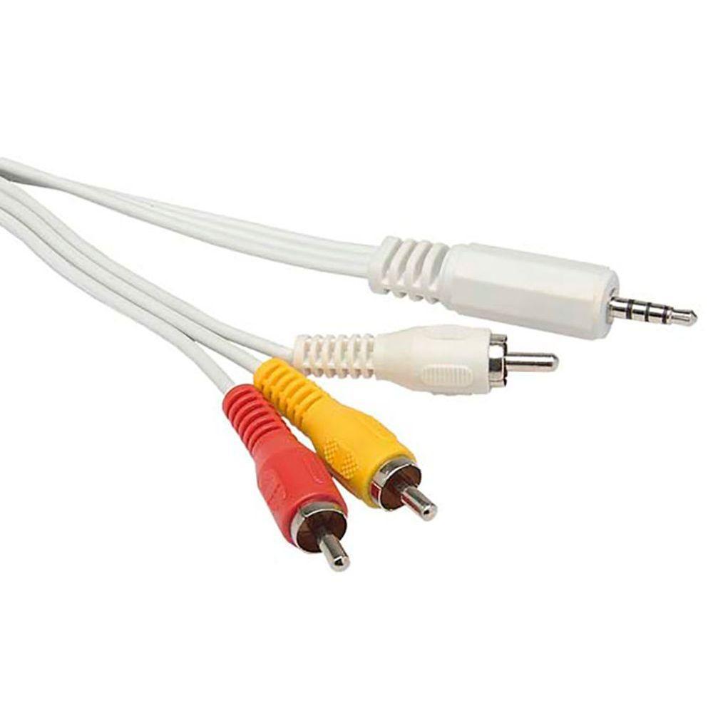 Cabo P2 4c + 3 Rca Gold Para Receptor Digital 1,8 Metros - 1