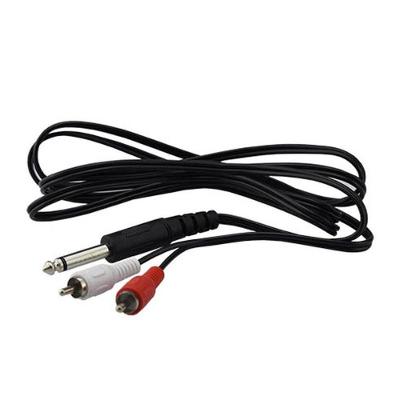 Cabo P10 Macho Mono Para 2 X Plug Rca Macho 1,8m