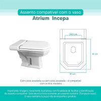 Assento Sanitário Tampa De Vaso Branco Mdf Laqueado Atrium Para Bacia Incepa - 3