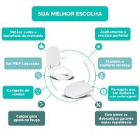 Assento Sanitário Tampa De Vaso Branco Mdf Laqueado Calypso Para Bacia Incepa