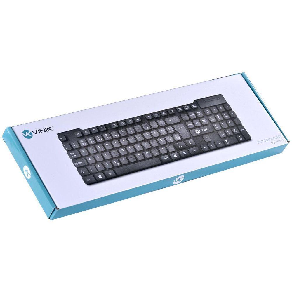 Teclado Usb Dynamic Chocolate Abnt2 Cabo 1.8m Preto - Vinik - 9