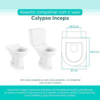 Tampa Vaso Sanitário Madeira Laqueada Calypso Branco Para Bacia Incepa - 3