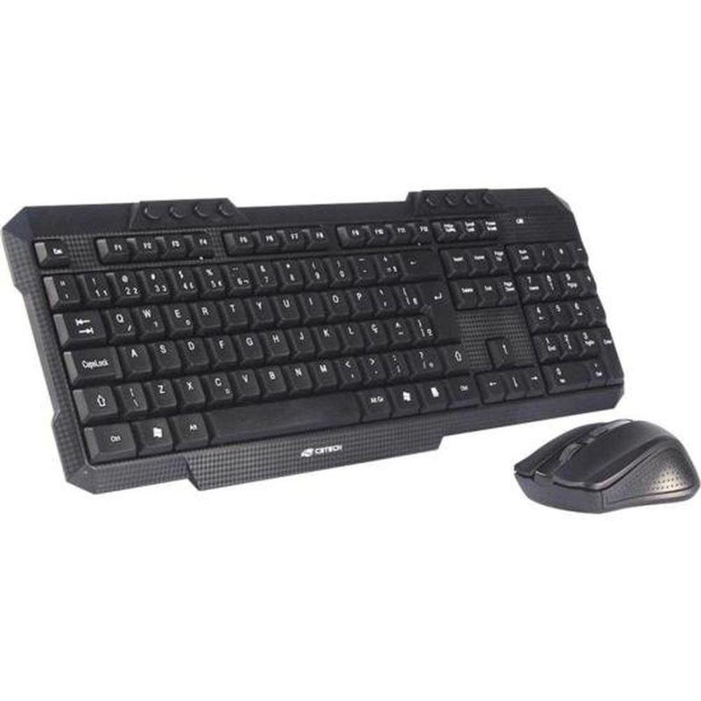 Kit Teclado E Mouse C3tech K-w10 Sem Fio Preto - 1