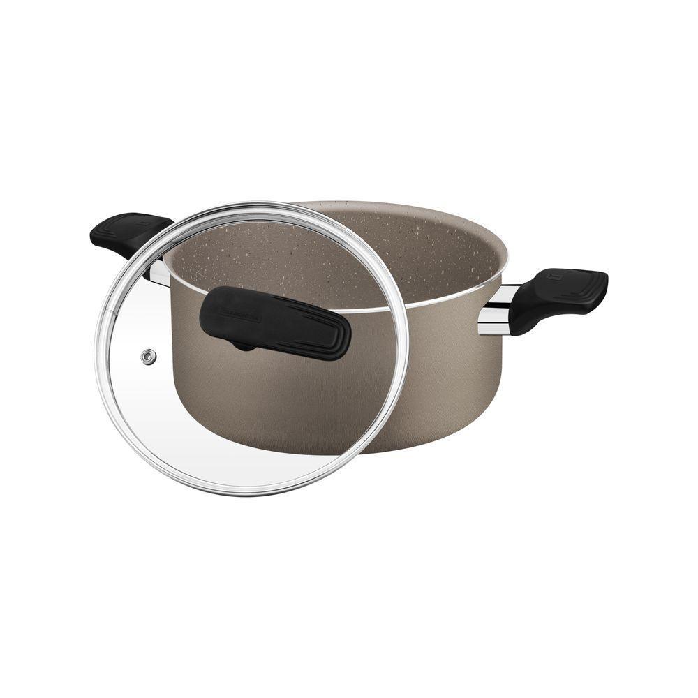 Caçarola Tramontina Milazzo Em Alumínio Com Revestimento Interno E Externo Em Antiaderente Starflon Max Amêndoa 20 Cm - 1