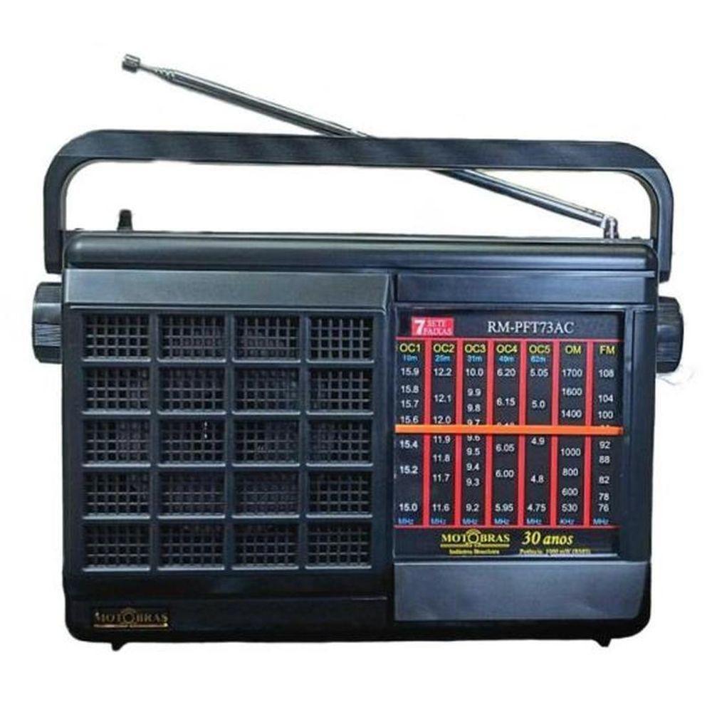 Rádio Portátil Motobras Rm-pft73ac 7 Faixas Preto - 1