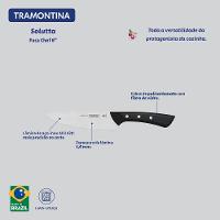 Faca Chef Tramontina Solutta Com Lâmina Em Aço Inox E Cabo Em Policarbonato Preto 6 Polegada - 7