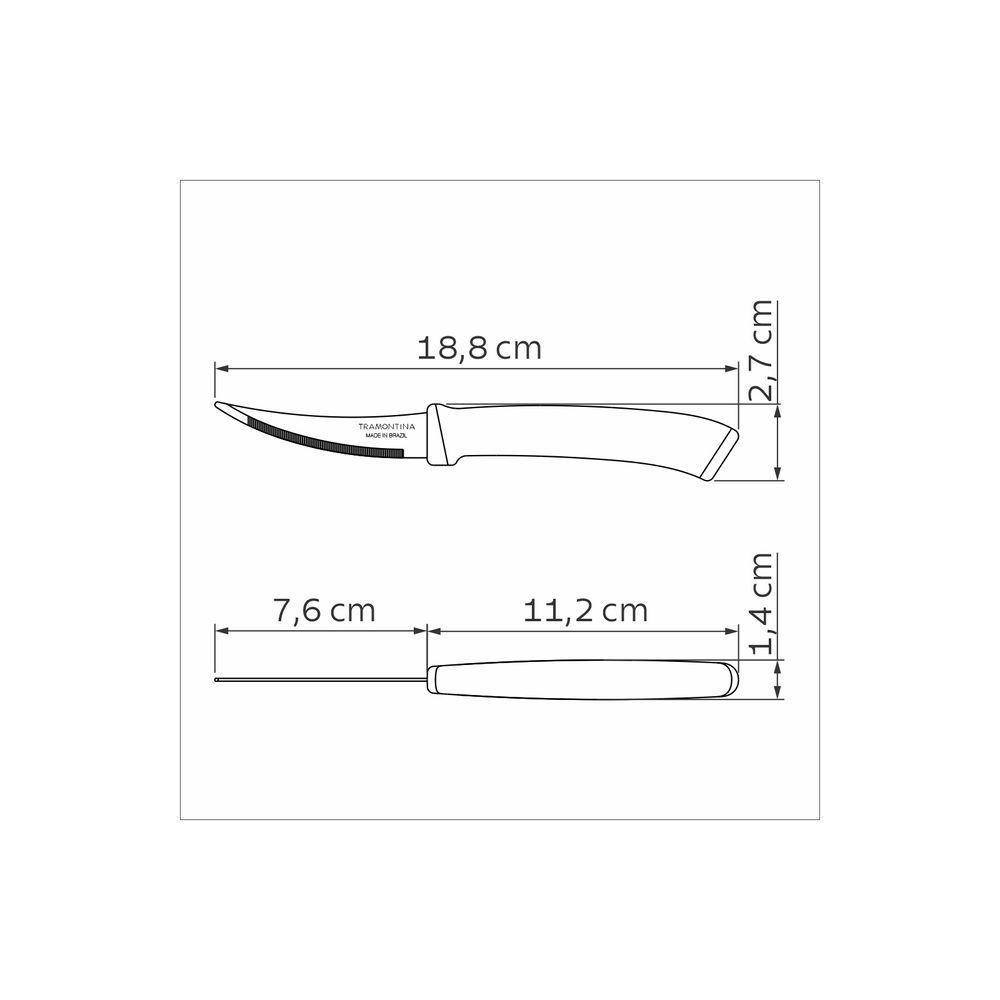 Faca Para Tomate Tramontina Felice Com Lâmina Em Aço Inox E Cabo De Polipropileno Azul 3 Polegada - 5