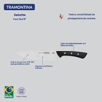 Faca Chef Tramontina Solutta Com Lâmina Em Aço Inox E Cabo Em Policarbonato Preto 8 Polegada - 5