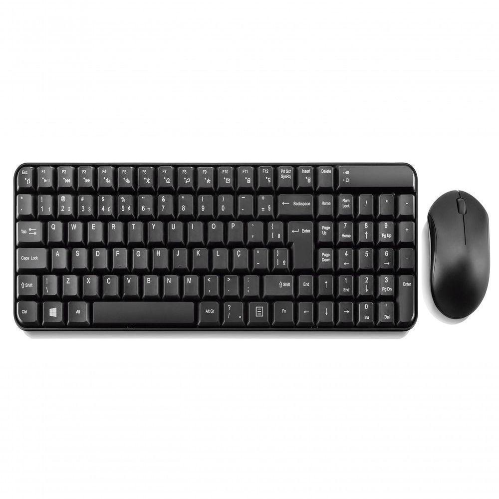 Teclado E Mouse Sem Fio 2.4ghz Multimidia Usb Preto Tc183 - 2