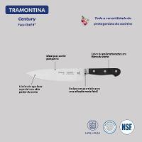 Faca Chef Tramontina Century Com Lâmina Em Aço Inox E Cabo Em Policarbonato E Fibra De Vidro 8 Polegada - 5