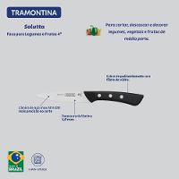 Faca Para Legumes E Frutas Tramontina Solutta Com Lâmina Em Aço Inox E Cabo Em Policarbonato 4 Polegada Preto - 8