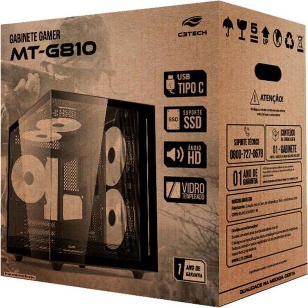 Gabinete Gamer C3tech Aquarius Mt-g810 Sem Fans Branco - 2