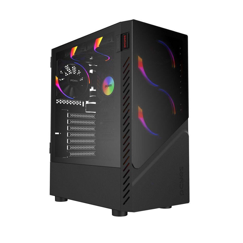 Gabinete Gamer Set Black Vulcan - Lateral Em Vidro -... - 1