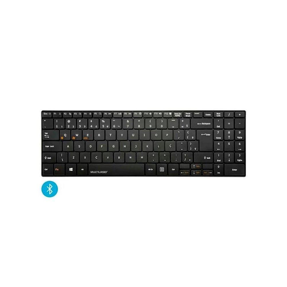 Teclado Sem Fio Design Slim Conexao Bluetooth 12 Teclas Multimidia Preto Tc220 - 1