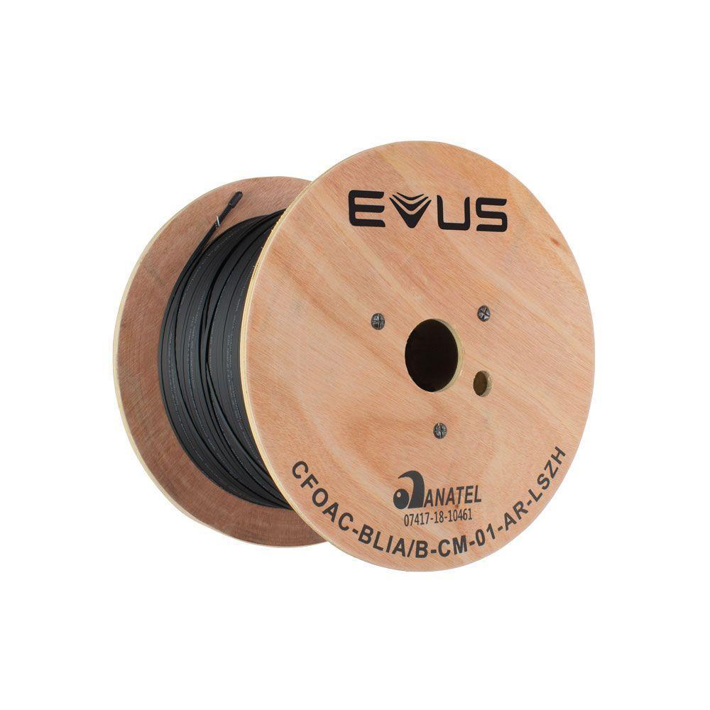 Cabo De Fibra Optica Evus Standard Drop Flat 1km 1fo - 1