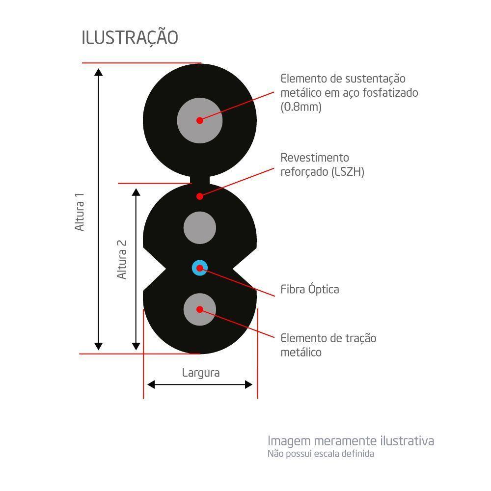 Cabo De Fibra Optica Evus Standard Drop Flat 1km 1fo - 4