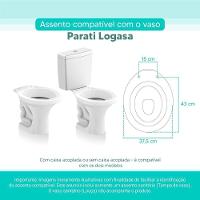 Assento Sanitário Tampa De Vaso Branco Mdf Laqueado Parati Para Bacia Logasa - 3
