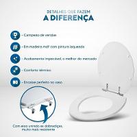 Assento Sanitário Em Mdf Angra Branco Para Bacia Ideal Standard - 3