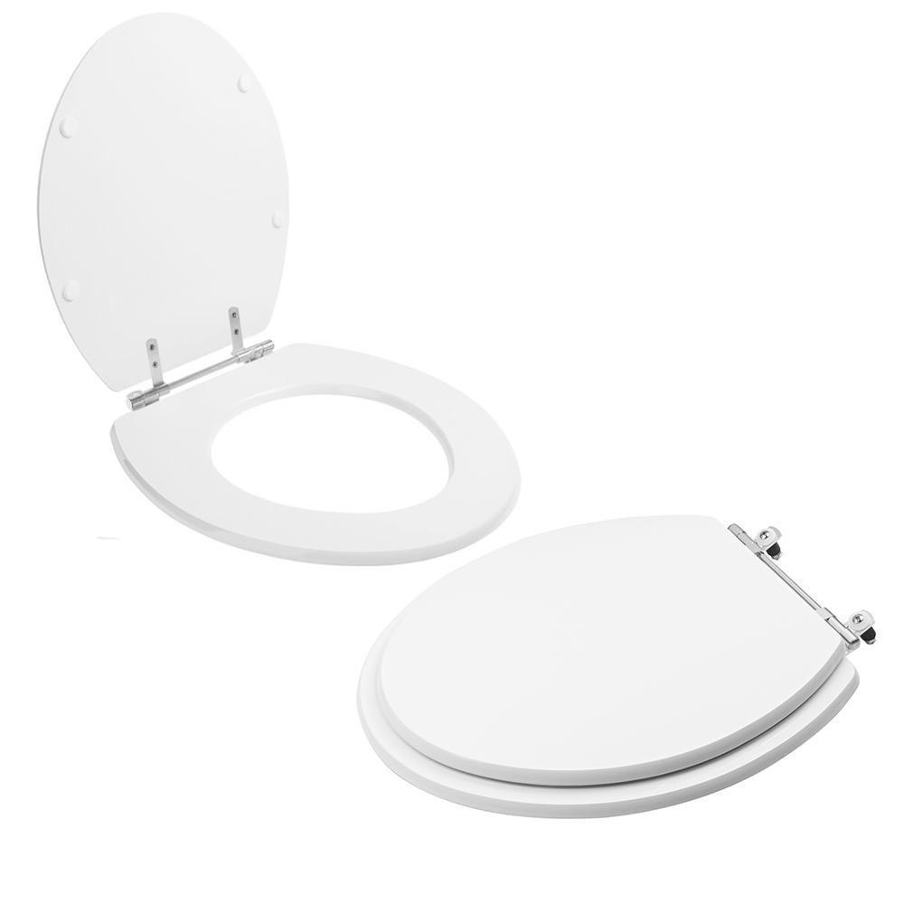 Assento Sanitário Tampa De Vaso Branco Mdf Laqueado Oval Convencional Para Bacia Icasa - 2