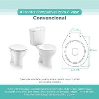 Assento Sanitário Tampa De Vaso Branco Mdf Laqueado Oval Convencional Para Bacia Icasa - 3