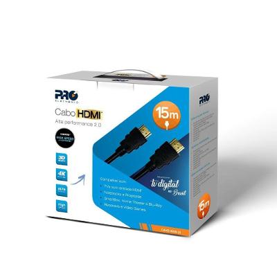 Cabo Hdmi Proeletronic Cahd-2000-15 4k Macho X Macho 2.0 15m