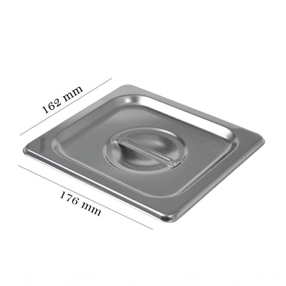 Kit 3 Cubas Gastronomica Inox 1/6x100mm Com Tampa Brasinox - 3