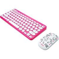 Kit Teclado E Mouse Sem Fio Letron Hello Kitty Rosa - 1