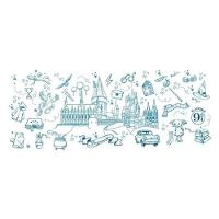 Kit Teclado E Mouse Sem Fio Letron Harry Potter Azul