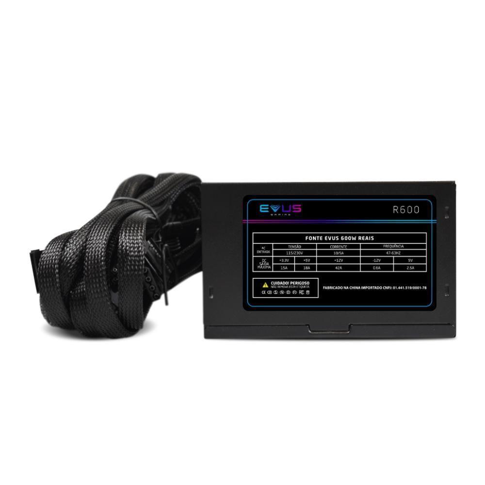 Fonte Atx Evus R600 600w Reais - 3
