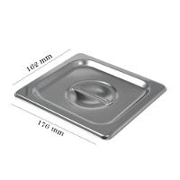 Kit 6 Cubas Gastronomica Inox 1/6x100mm Com Tampa Brasinox - 3