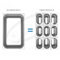 Kit 4 Cubas Gastronomica Rechaud Inox 1/9x100mm Brasinox - 8